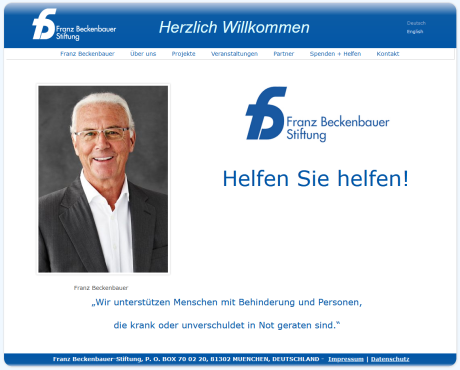 Franz Beckenbauer-Stiftung Webpage :conwic Referenz