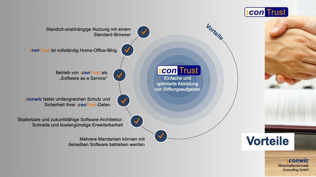 :conTrust die Stifftungssoftware von :conwic von :conwic - Vorteile